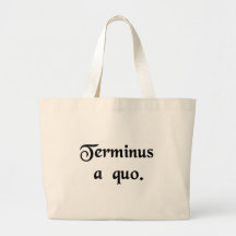The end from which. tote bag