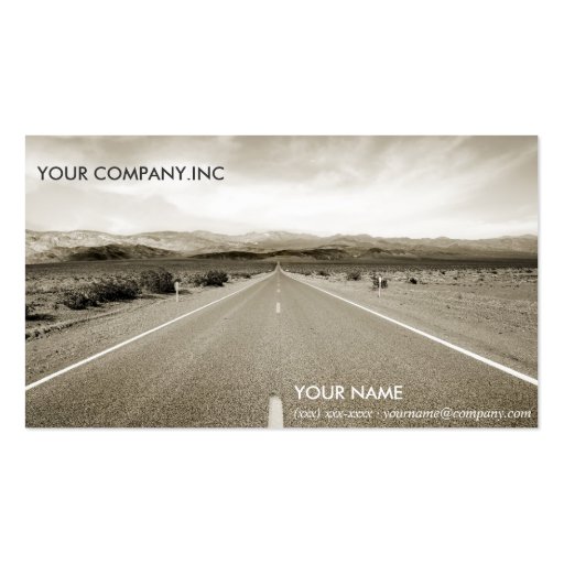 The endless desert road business cards