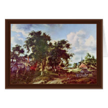 The Entrance By Hobbema Meindert (Best Quality) Greeting Cards