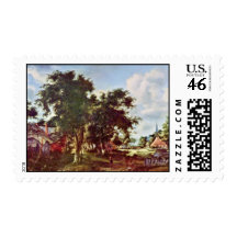 The Entrance By Hobbema Meindert (Best Quality) Postage
