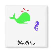 The Existential Seahorse_Blind Date magnets by Artful_Animalz The Existential Seahorse_Blind Date magnets