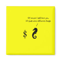 The Existential Seahorse_Different Things magnets by Artful_Animalz The Existential Seahorse_Different Things magnets