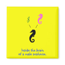 The Existential Seahorse_Inside The Brain magnets by Artful_Animalz The Existential Seahorse_Inside The Brain magnets