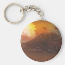 alien, aliens, creature, creatures, world, worlds, space, sci-fi, science, fiction, star, stars, moon, moons, nebula, starship, spaceship, fling, ufo, saucer, disc, planet, planets, pyramid, pyramids, culture, cultures, ufos, Keychain with custom graphic design