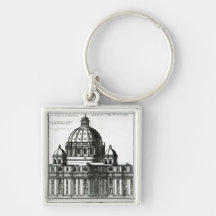The Exterior of St. Peter's Basilica in Rome Key Chain