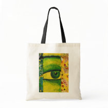 The Eye - Gold & Emerald Awareness Budget Tote bags