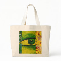 The Eye - Gold & Emerald Awareness Jumbo Tote bags