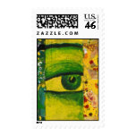 The Eye - Gold & Emerald Awareness Postage Stamp