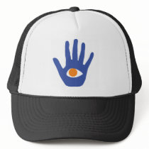 The eye in palm. mesh hats