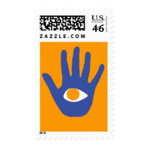 The eye in palm. postage stamps