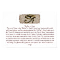 The Eye of Horus Info Poster posters