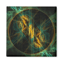 The Eye of the Jungle Abstract Art Square Magnet