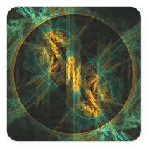The Eye of the Jungle Abstract Art Square Sticker