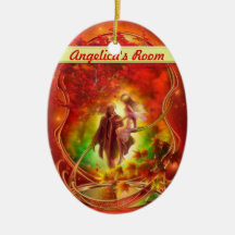 The fall fairy and prince Door hanger / room Ornament