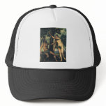 The Fall of Man; Adam and Eve by Titian hats