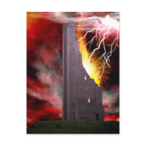 The Falling Tower Tarot Card Art Post Cards
