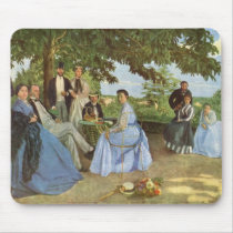 The Family Reunion, Frederick Bazille Mousepad by vintagegiftmall The Family Reunion, Frederick Bazille Mousepad