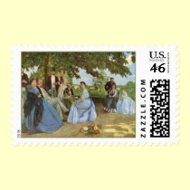 The Family Reunion, Frederick Bazille Postage postage by vintagegiftmall The Family Reunion, Frederick Bazille Postage postage