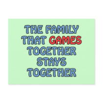 The Family That Games Together postcards
