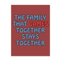 The Family That Games Together postcards