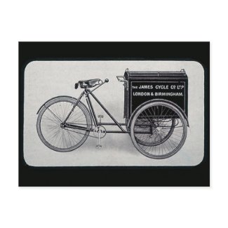 The Famous James Vintage Delivery Bicycle postcard