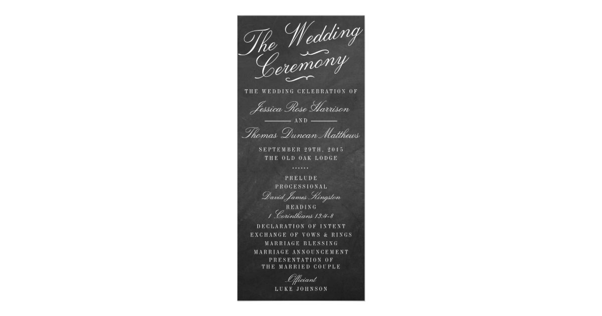 The Fancy Chalkboard Wedding Collection Programs Zazzle