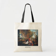 The Feast Of Love By Antoine Watteau Canvas Bags