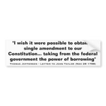 The Federal Government and the Power of Borrowing Bumper Sticker