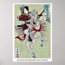The female warrior Hangaku by Taiso, Yoshitoshi Posters