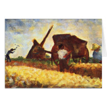 The field worker by Georges Seurat Cards