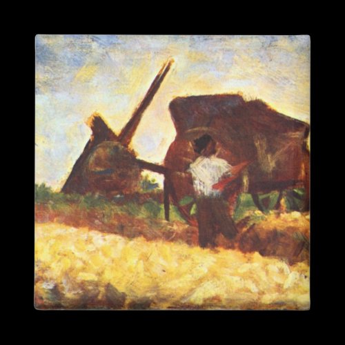 The field worker by Georges Seurat Refrigerator Magnets