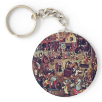 The Fight Between Carnival And Lent,  By Bruegel Key Chain