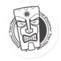 The Fightin' Tiki Heads B&W New stickers by vaughak The Fightin' Tiki Heads B&W New stickers