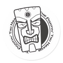 The Fightin' Tiki Heads B&W New stickers