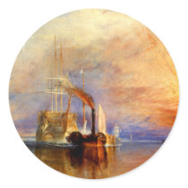 The Fighting Temeraire, J. M. W. Turner Round Sticker
