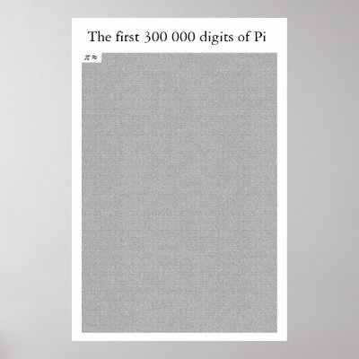 The first 300 000 digits of Pi Print