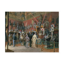 The first Armoury Room of the Ambraser Gallery Postcard
