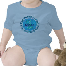 The First Birthday Boy Blue Circle T-Shirt