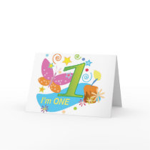 The first birthday One year old baby cards