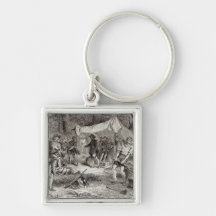 The First Day at Jamestown Key Chain