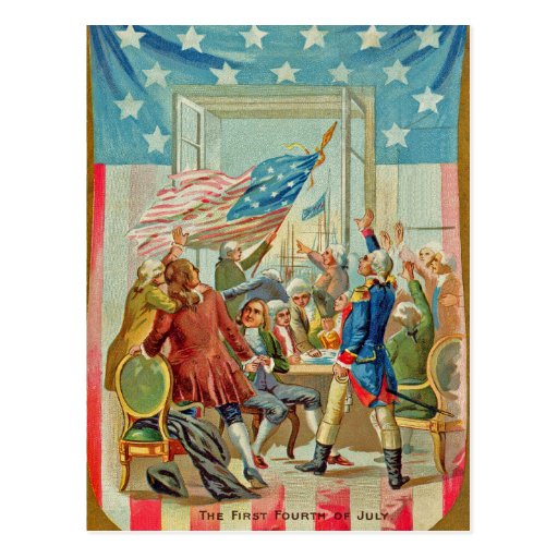 The First Fourth Of July Vintage Postcard