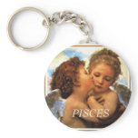 the first kiss angels cherubs, PISCES - Customized Keychain