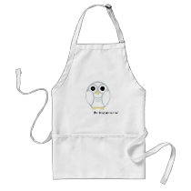 the first snow owl in the kitchen aprons by AnthroPoMorphCo the first snow owl in the kitchen aprons