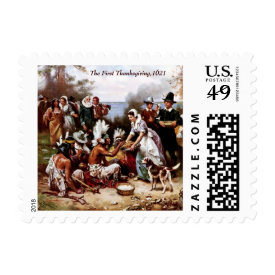 The First Thanksgiving 1621. Postage Stamp Postage Stamp