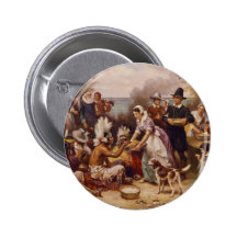 The First Thanksgiving by Jean Leon Gerome Ferris Button