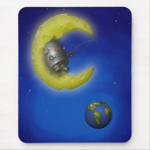 The Fishing Moon Mousepad