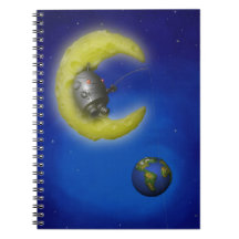 The Fishing Moon Spiral Notebooks
