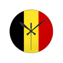 The Flag of Belgium Round Wall Clock
