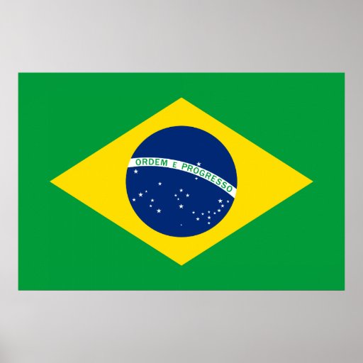The Flag of Brazil Print Zazzle