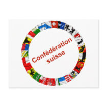 The Flags of the Cantons of Switzerland, French Postcard